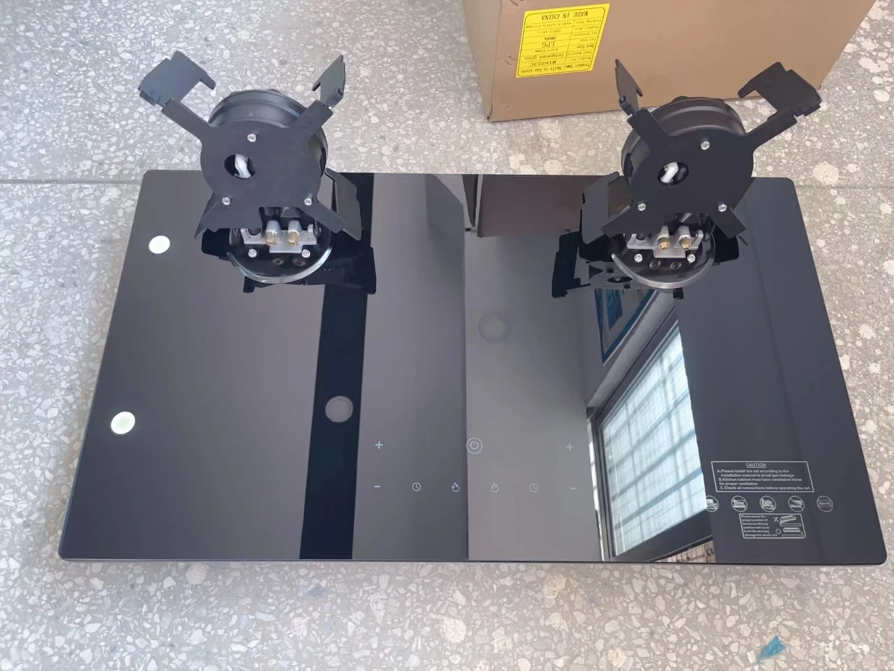 2-Burner Electric Folding Gas Hob Tempered Glass Foldable Cooktop With Built-In Stove For Household Use Table Installation