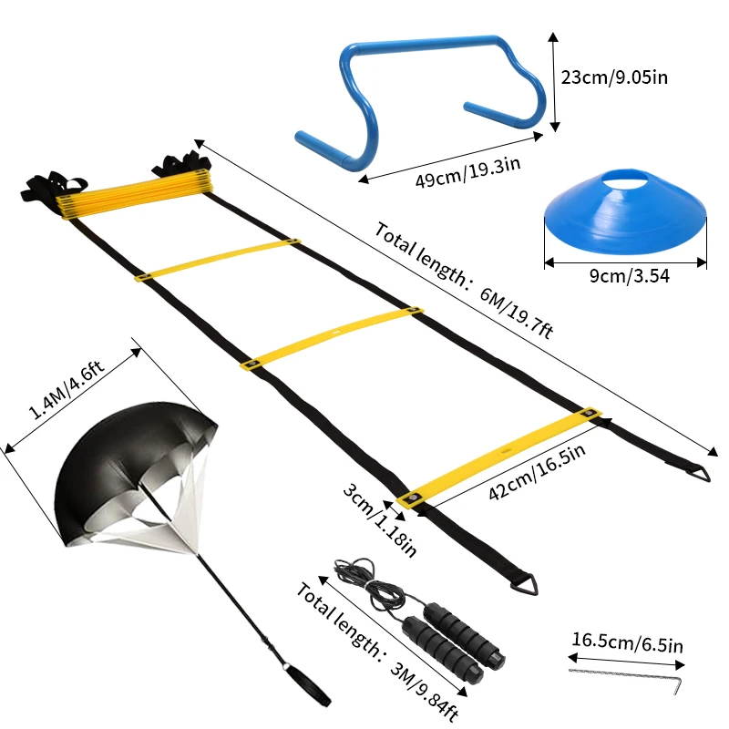 1set Football Soccer Training Equipment Fitness Speed Training Resistant Parachute Chute Running Umbrella