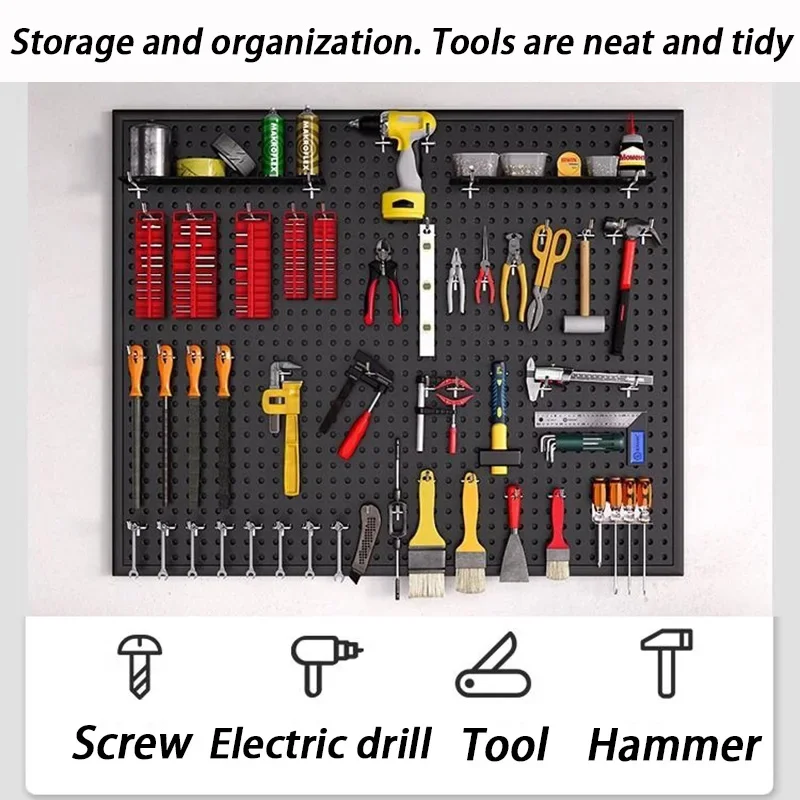 Wall Mounted Peg Boards Black Screwdriver Holder Peg Boards Hooks Tools Storage Organizer Hangers Pegboard Shelving Room Garage 2