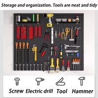 Wall Mounted Peg Boards Black Screwdriver Holder Peg Boards Hooks Tools Storage Organizer Hangers Pegboard Shelving Room Garage 2