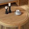 4-Piece Teak & Woven Rope Outdoor Sofa Set, All-Weather-Resistant Beige Patio Furniture with Cushions for Garden, Deck, Backyard 3