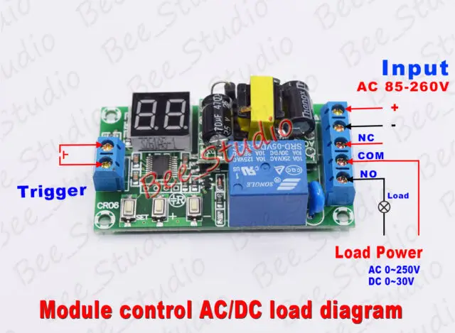 ac led dispaly multifunções tempo ciclo loop atraso interruptor temporizador relés módulo de controle