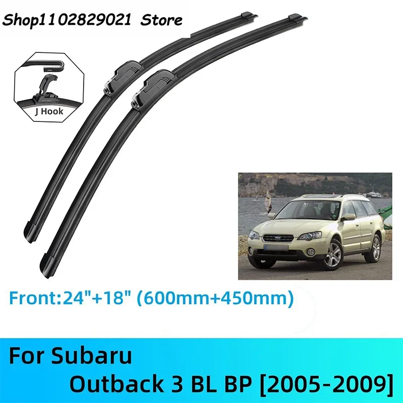 

For Subaru Outback 3 BL BP Front Rear Wiper Blades Brushes Cutter Accessories J U Hook 2005-2009 2005 2006 2007 2008 2009