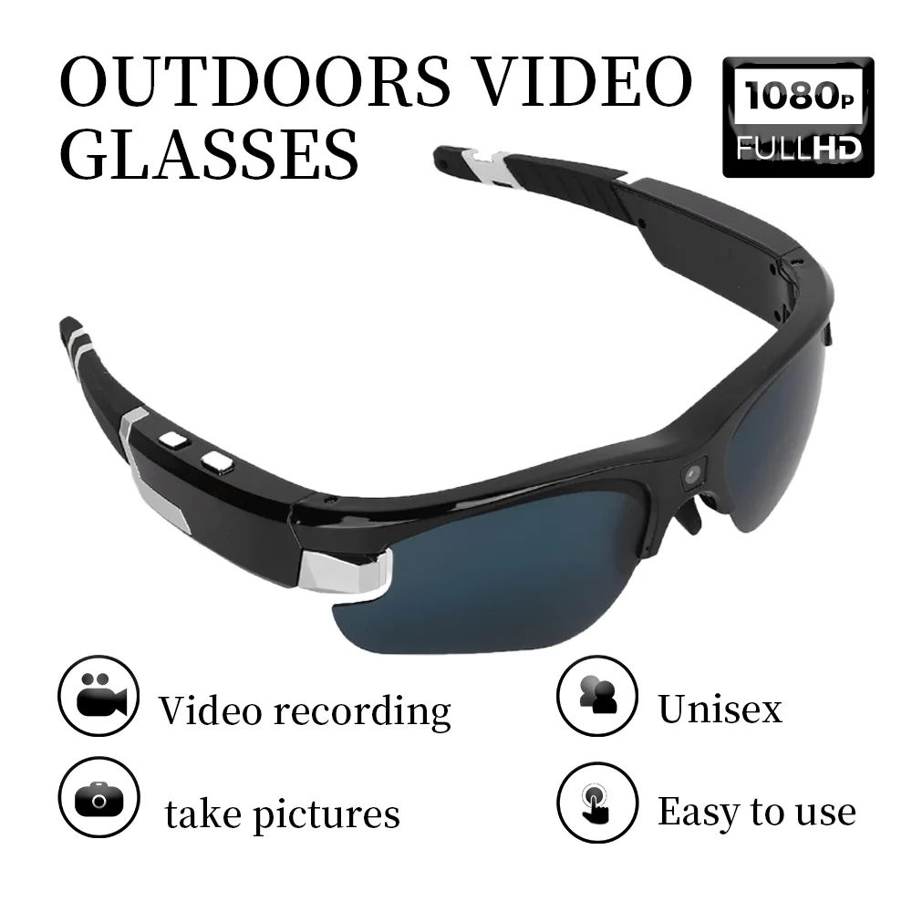 Outdoor FPV Camera Sunglasses Action Smart Glasses 1080P POV Mini for Vlogging Sport Eyewear FHD Video Sports Cycling Eyeglasses
