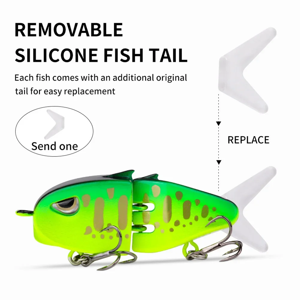 Fishing Lures Realistic Mini Double Hook Swimbait Portable Multi Segment Fishing Swimbaits For Trout Freshwater Saltwater Gear