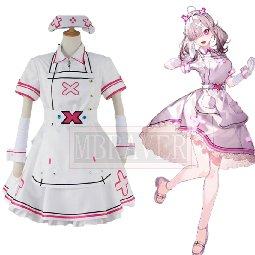 

Vtuber Anime Youtuber Sukoya Kana Cosplay Nurse Costume Halloween Christmas Party Uniform Custom Made Any Size