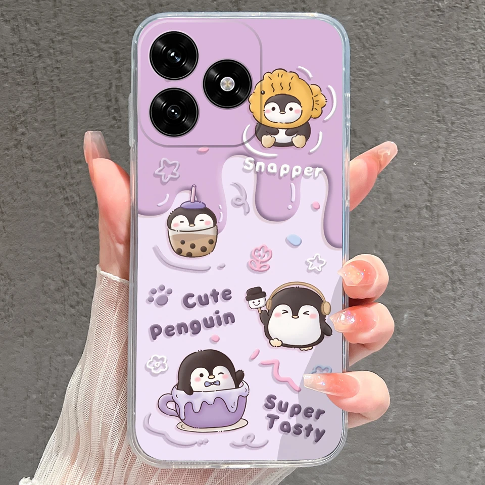 Cartoon Frog & Pig Transparent Protective Phone Case