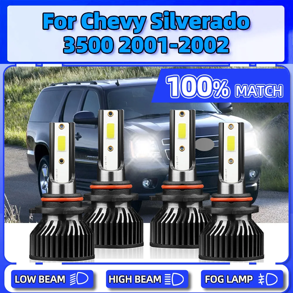 

240W LED Headlight Bulbs 6000K Plug And Play CSP Chips Auto Lamps 40000LM Car Headlamps 12V For Chevy Silverado 3500 2001 2002