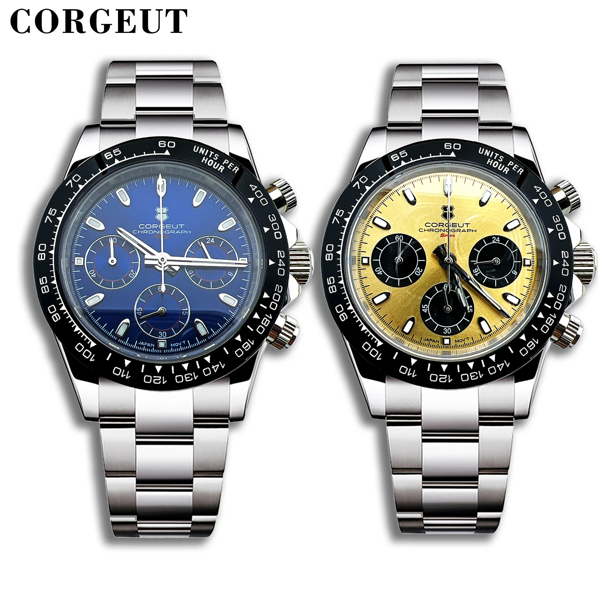 Часы мужские спортивные со стальным ремешком, хронографом и хронографом