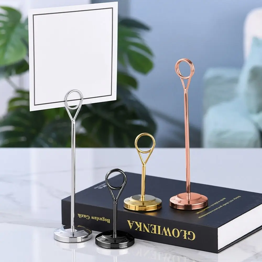 Stainless Steel Round Note Clip Photo Holder for Desk