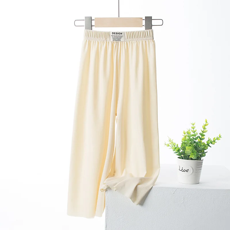 thumbnail image 1 of Pantalones largos de pierna ancha de verano para mujer, de seda de hielo, moda urbana 2023, pantalones bombachos holgados de color sólido, pantalones rectos casuales para mujer, 1 of 5