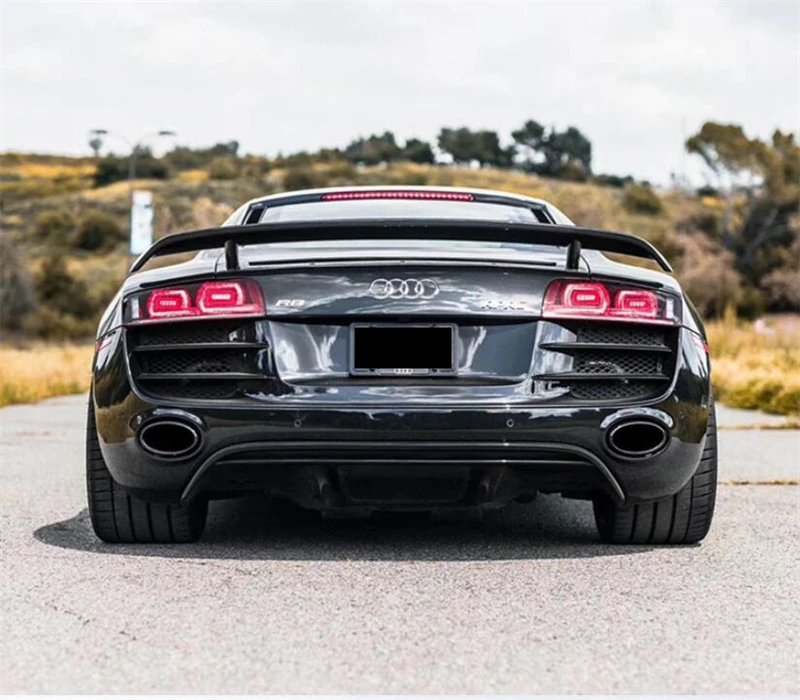 Real Carbon Fiber SPOILER For Audi R8 V8 V10 GT 2007 2008 2009 2010 2011 2012 2013 2014 2015 REAR WING TRUNK LIP SPOILERS - - Racext 47