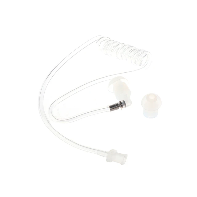 Transparent Coil Acoustic Air Tube Earplug Replacement For Radio