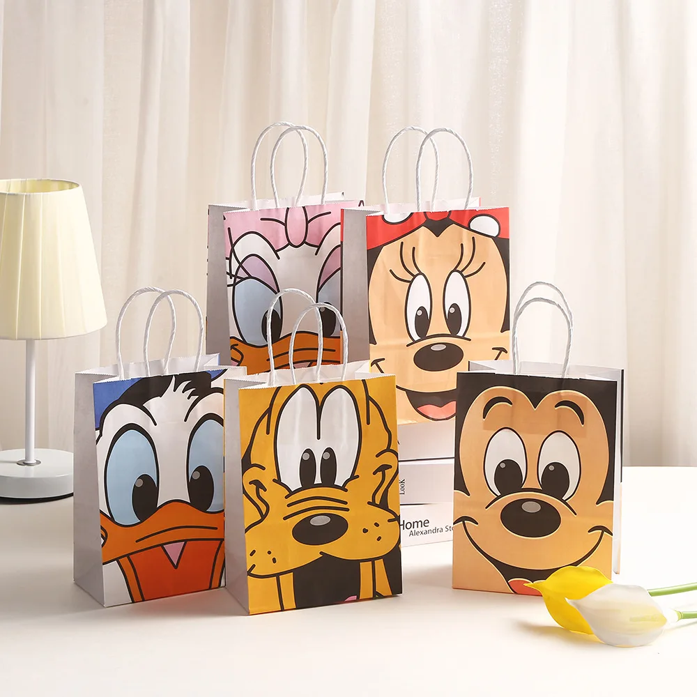 

Disney Mickey Minnie Mouse party paper gift bag for Happy Birthday party decor for kid boy girl favor birthday party decor