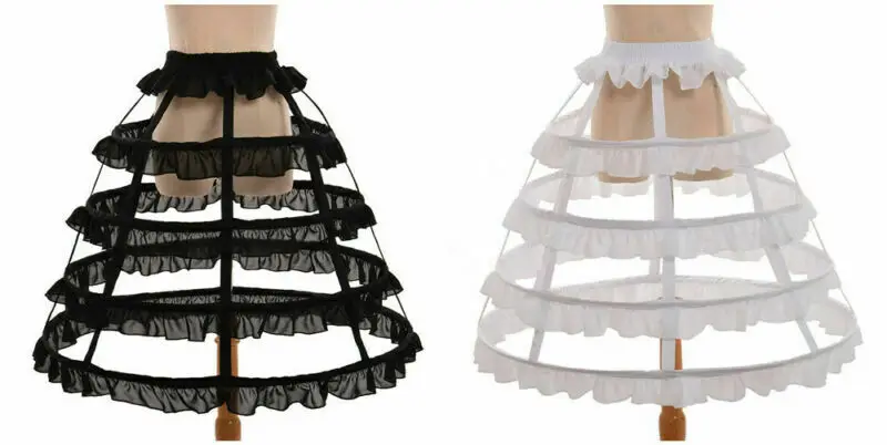 4 Hoop Crinoline Cage Bustle Skirt Pannier Petticoat Underskirt Accessories