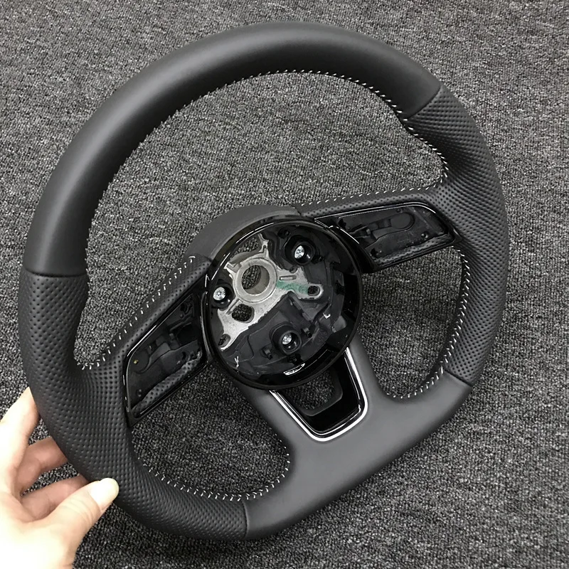 

Suitable for The New Audi A3A4LAA5A6LQ2L Flat-bottomed Sports Leather Perforated Steering Wheel.