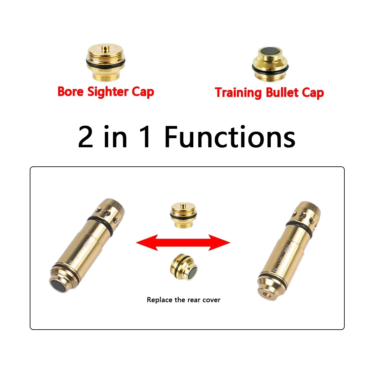 9x19mm Laser Training Bullet or Bore Sight 2 in 1 Dual Purpose Laser Sight Pointer for Dry Fire 9mm Training Bullets 9mm laser pointer laser sight red dot laser sight laser bore sight dry fire laser trainer