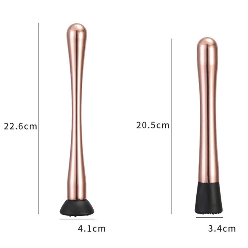 Stainless Steel Bar Cocktail Muddler with Grooved Nylon Head Ice Cube Fruit Crushed Hammer Mixing Sticks Barware Accessories