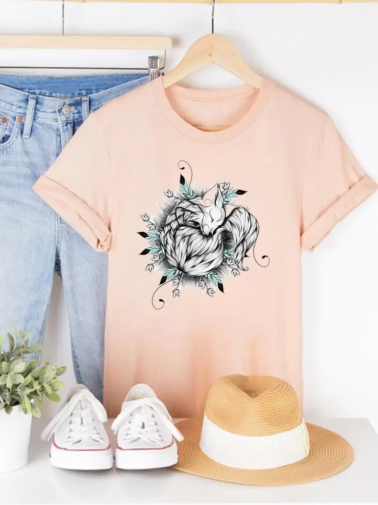 

Футболка женская с коротким рукавом и графическим принтом, стильная дикая Повседневная рубашка в стиле 90-х, летняя одежда с принтом животного