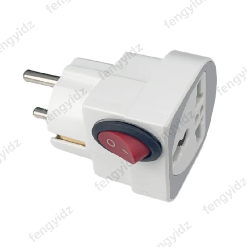 Fengyi Schuko 접지 남성 플러그 스위치 전기 여행 플러그 변환기 AC100 250V 10A/16A 플러그 및 소켓 스위치 켜기/끄기
