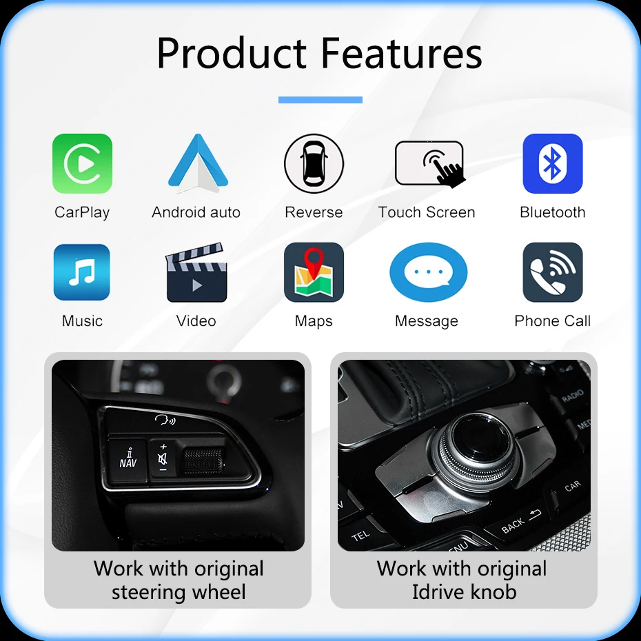 Android Auto CarPlay 8,8" Multimedia-Bildschirm Linux System Radio für Audi A4 A5 B8 S4 S5 2009-2016 mit Mirror Link-Funktion GPS – Detail 7