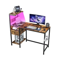 Computer Desk with Power Outlet &  Shelves, Study Writing Table with USB Ports Charging Station, PC Desk Workstation for  Office 2