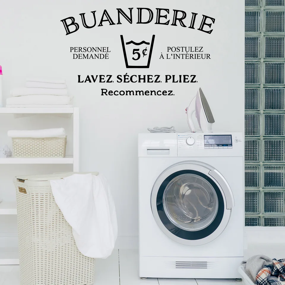 CREATCABIN Autocollant Mural En Vinyle Pour Buanderie