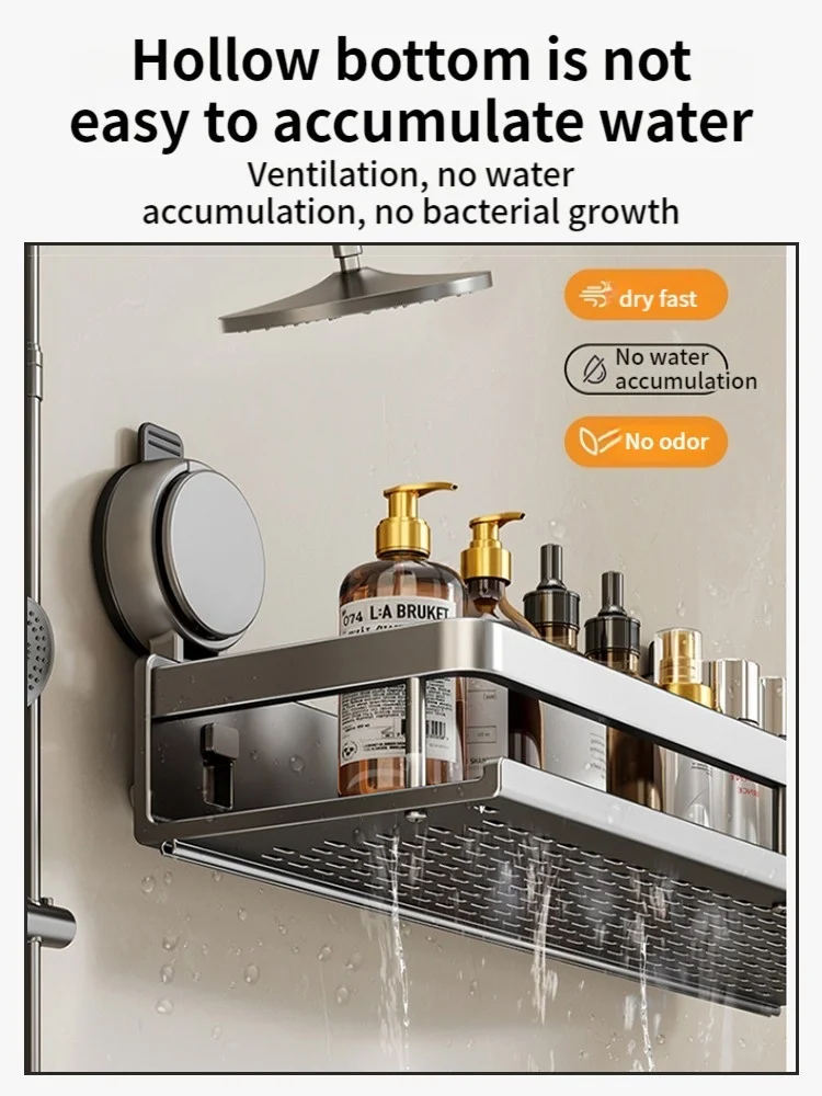 No-Drill Bathroom Suction Shelf 6