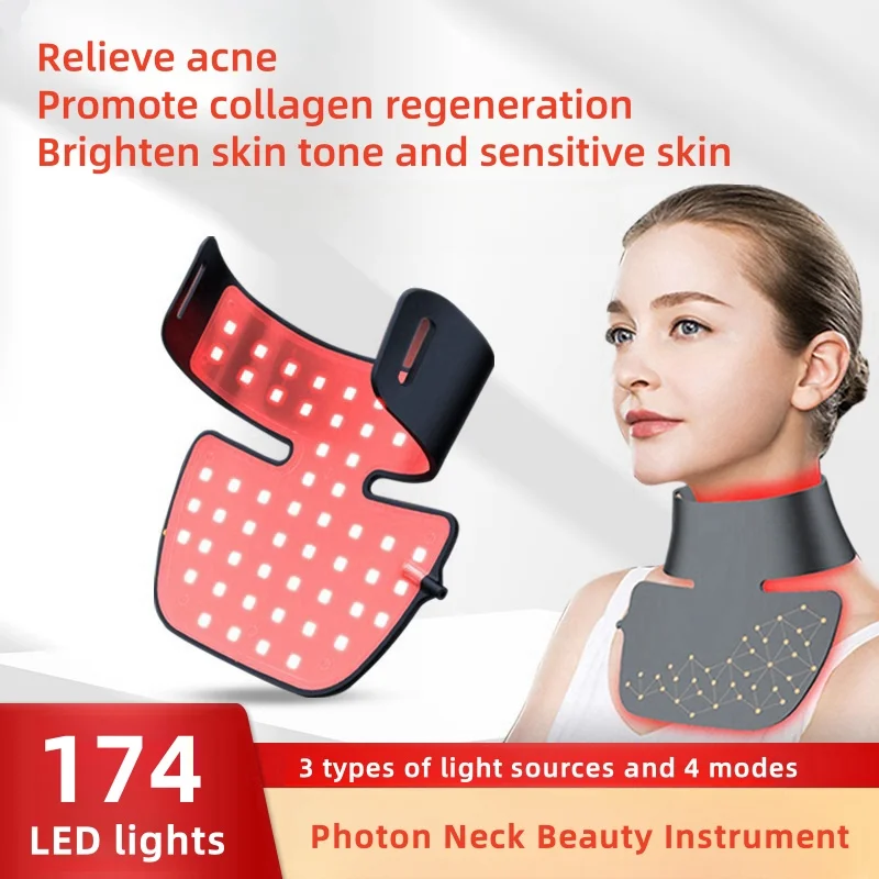 LED photon neck beauty device LED Photon Beauty Mask Skin Rejuvenation Home Face Lifting Whitening Skin Care Beauty Mask