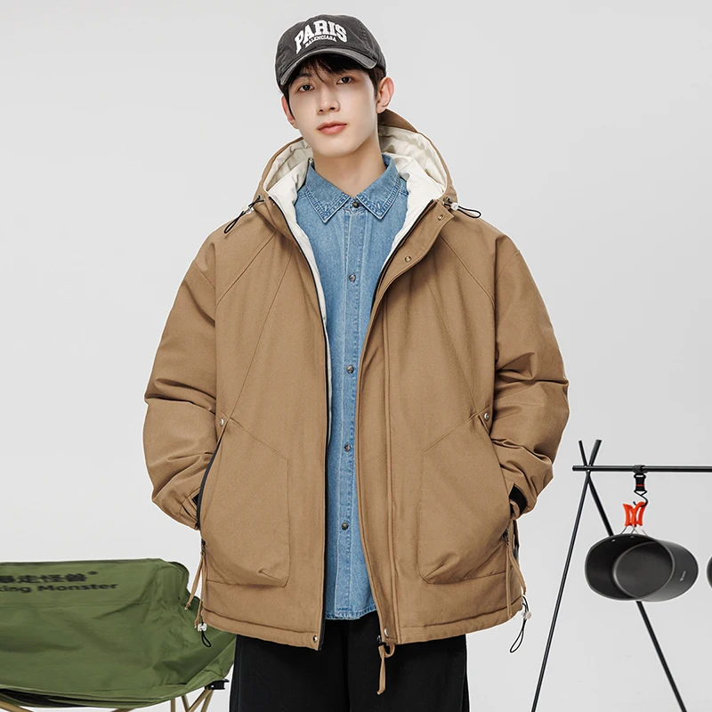Men's Padded Jacket 2023Winter Hooded Zip-up Windbreaker Men's High Quality Waterproof Outerwear Coat Unisex Thick Warm Parkas