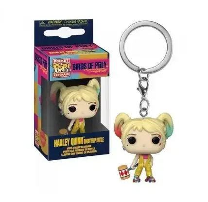 Funko Pop Dc Comics Suicide Squad Harley Quinn Attenzione Tape Portachiavi Figura In Vinile Giocattolo Uccelli Di Prey Pocket Pop Portachiavi Giocatto