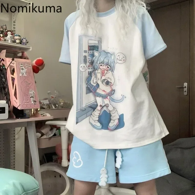 Shorts for Women's Kawaii Women Clothing Japanese Summer Short Pant Print Drawstring Casual Y2k Pantalones 2025 Fashion Bottoms 5