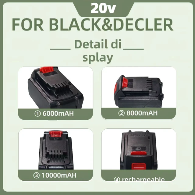 20 Volt Lithium Black Decker Battery  Black Decker 18 Volt Batteries -  Lbxr20 - Aliexpress