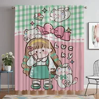 Cute Girl Curtains for Bedroom Curtains Child Room Living Room Curtain Partition Halloween Decoration Shades Kitchen Blackout 1