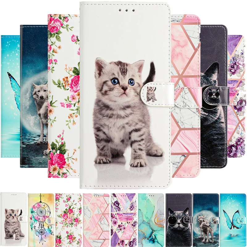 

Luxury Painted Flip Leather Funda For Oppo A57 S A57s A 57S A 57 S CPH2385 PFTM20 Cover Book Stand Protect Mobile Phone Cases