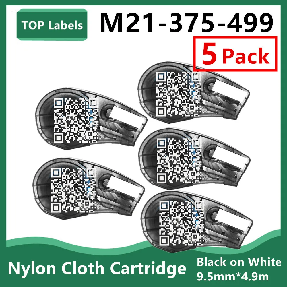 5PK Compatible M21-375-499 Multi-Purpose Nylon Label for General Identification,Wire Marking,Laboratory Labeling, Black / White - AliExpress