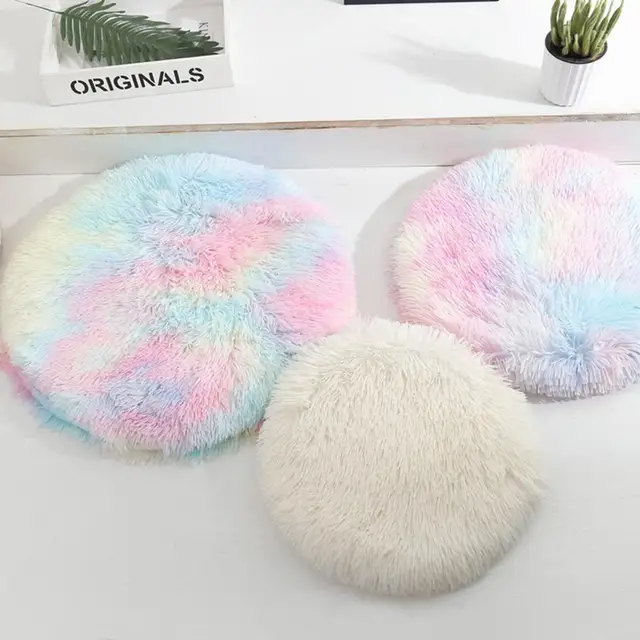 Cat Cushion Round Keep Warmth Soft Dogs Kitten Sleeping Cushion Bed Tender Comfortable Plush Dog Sleeping Mat For Household 3