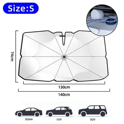 Upgraded Foldable Car Windshield Sun Shade for UV and Heat Protection (Pull Ring S)
