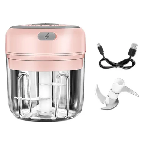 Electric Garlic Masher Mini Chopper Vegetable Chili Meat Ginger Masher Machine USB Charging Blenders Kitchen Gadgets