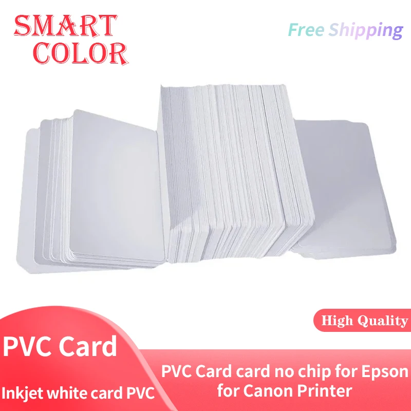 

Глянцевая белая карточка для струйной печати, ПВХ, 100 шт., водонепроницаемая пластиковая карточка для удостоверения личности, карточка без чипа для принтера Epson, Canon