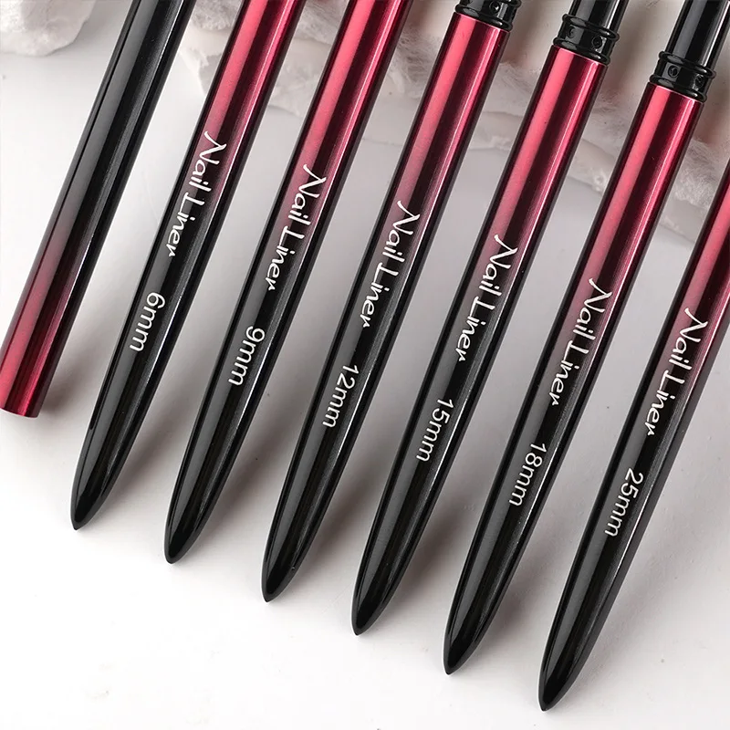 6/9/12/15/18/25mm Nail Art Liner Brushes Gel Nail Brush Gel Nail Polish Painting Brush Drawing Nail Art Design Brush Pen 3