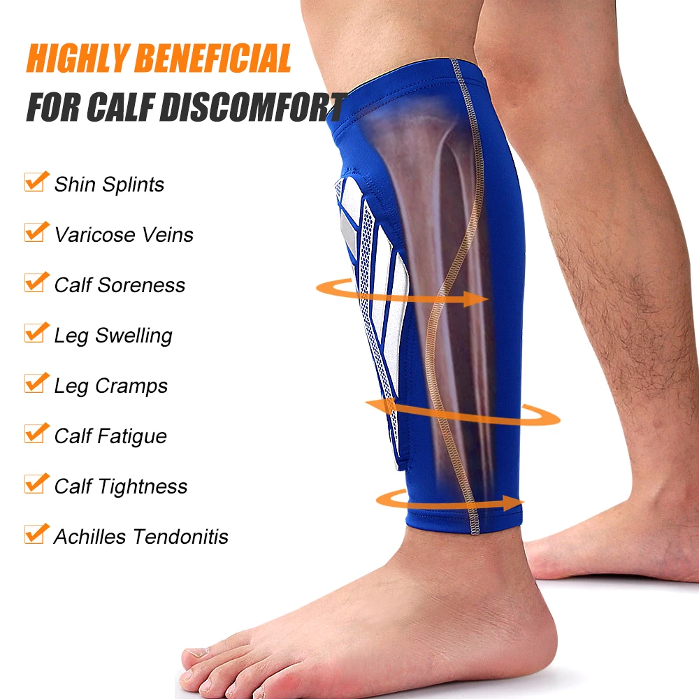 1Pcs Calf Compression Sleeves with EVA Pad for Men Women-Leg Support for Shin Splints-Shin Guards Running Football soccer shin guards shin guard pads calf compression sleeves calf compression sleeve