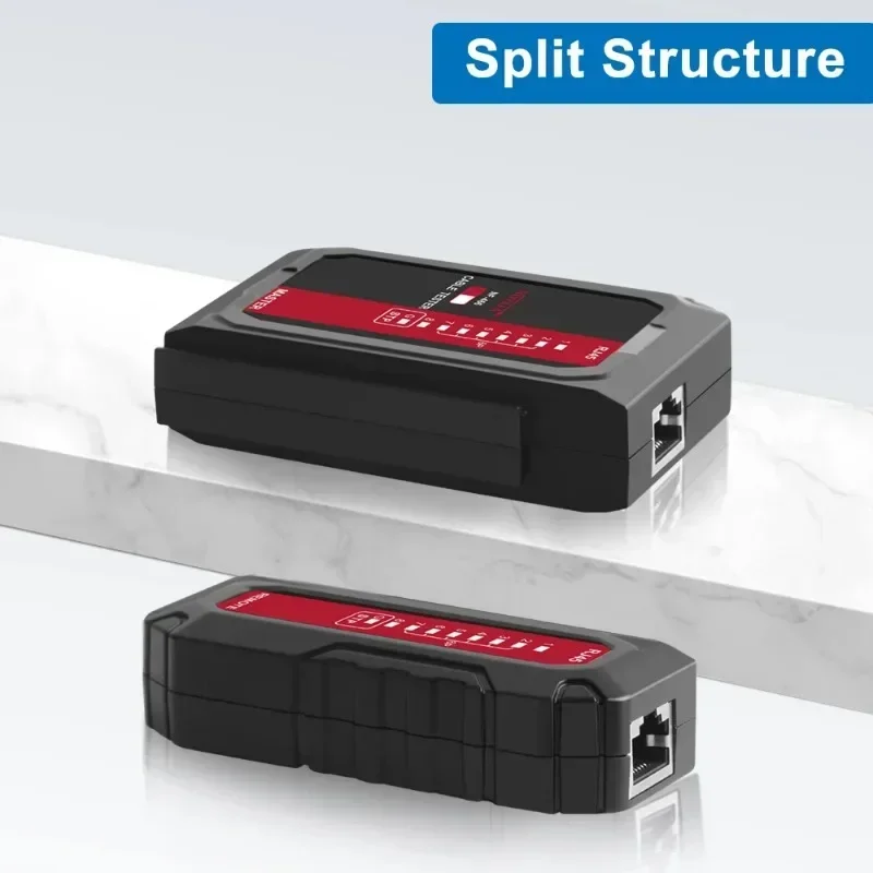 ZHOUCE NF-466 Network Cable Tester POE Wire Checker Launcher & Receiver UTP STP Cable Continuity Tester RJ45/RJ11/R]12/CAT5/6/7