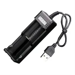 Universal Lithium Battery USB Charging Dock (Black--)