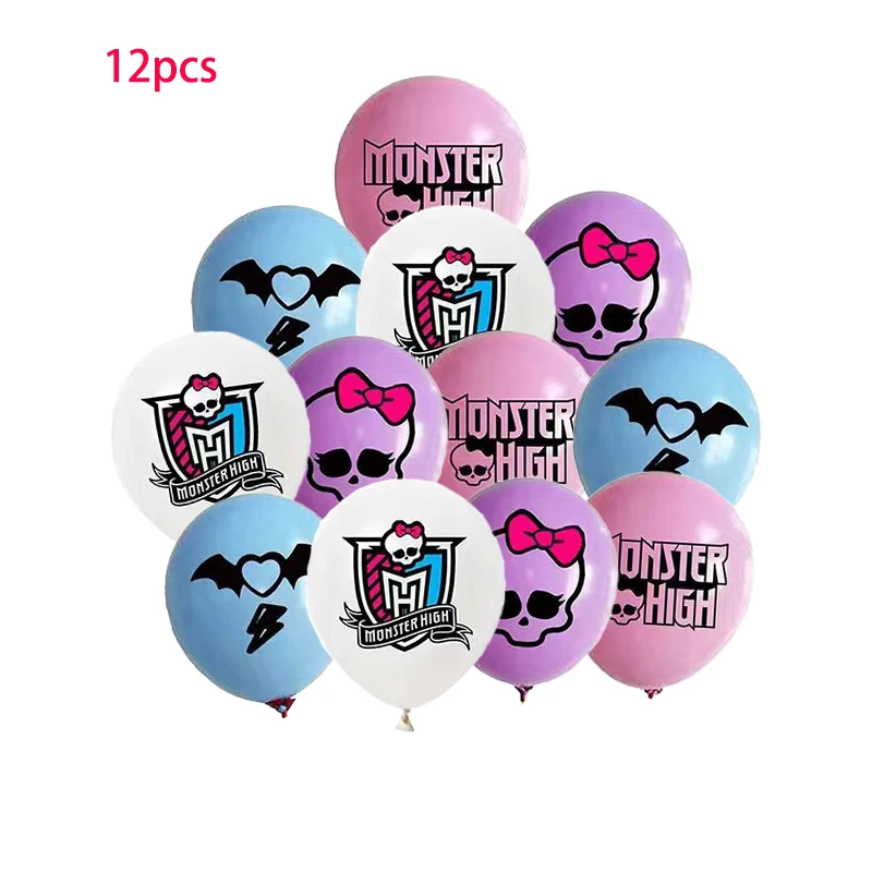 thumbnail image 1 of Decoración para fiesta de cumpleaños de Monster High, pancarta con globos, adorno para tarta, vajilla de Monster High, suministros para fiesta, baby shower, 1 of 5