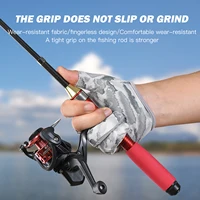 1 Pair Fishing Gloves for Men Summer Fishing Road Sub Sunscreen and Anti Slip Ice Silk Breathable Thin Three Finger Cut Gloves - Image 3