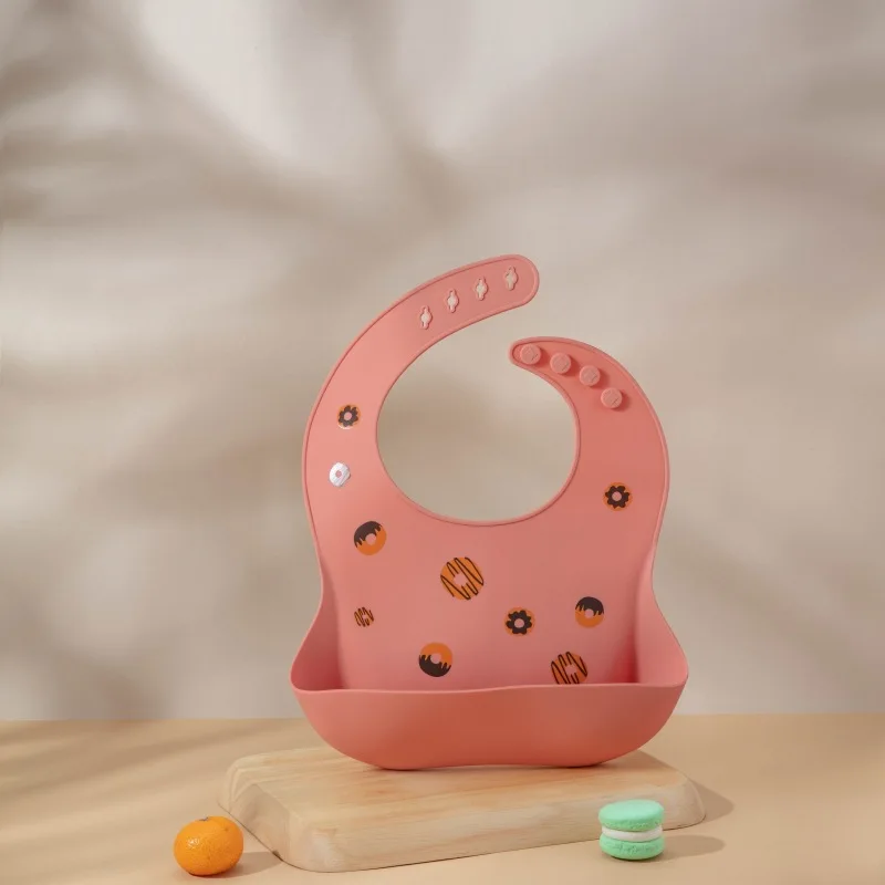  턱받이 방수 부드러운 실리콘 스카프 여름 귀여운 체리 프린트 조절 가능한 턱받이 트림 천  수유 앞치마 아이 먹는 걸음마