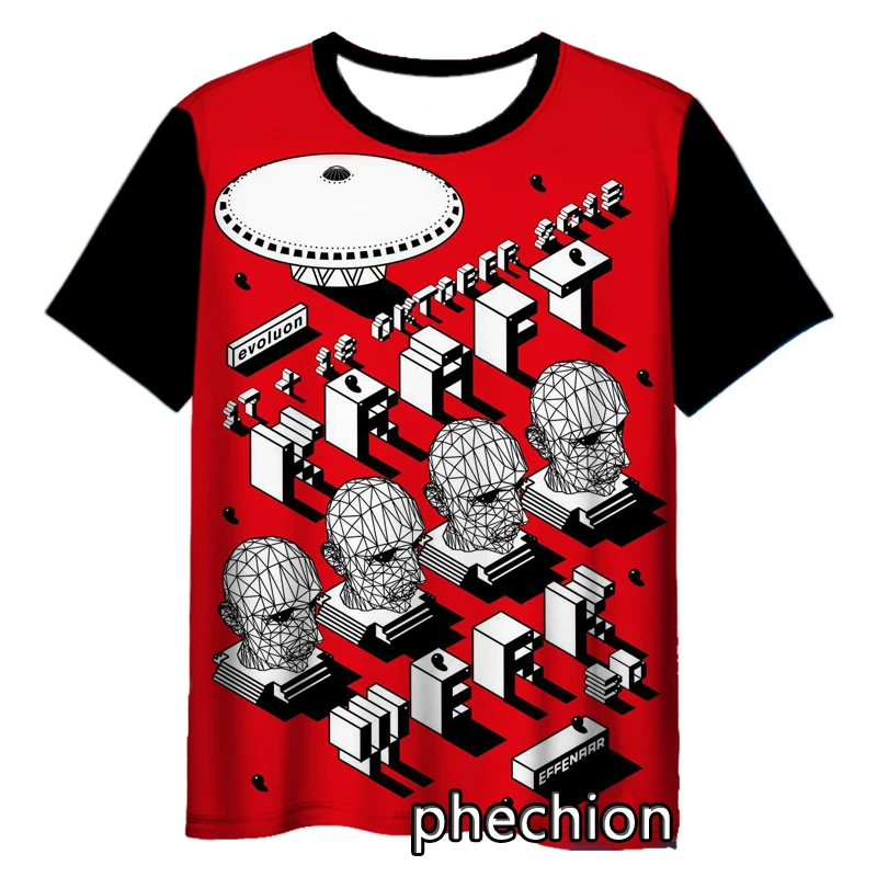 phechion New Fashion Men/Women Kraftwerk Rock 3D Print Short Sleeve T-Shirt Casual Hip Hop Summer T Shirt Tops S218