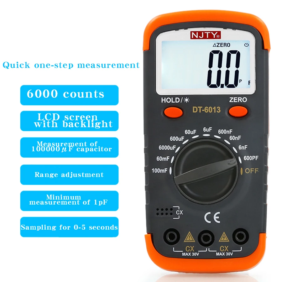 High Precision Digital Capacitance Meter for Measuring Capacitor Capacity capacitor tester inductance and capacitance meter