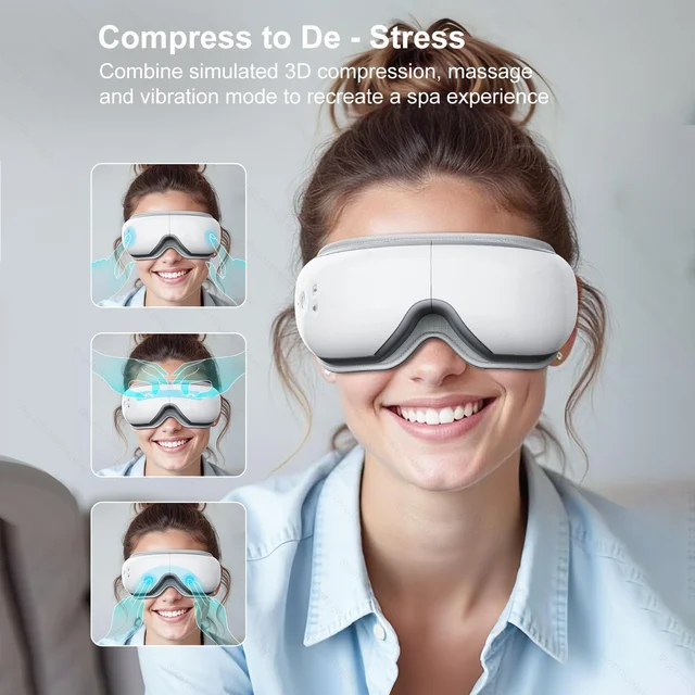 Eye Massager With Heat Smart Vibration Massager With Heat Airbag Compress Eye Mask Care Instrument Sleepping Eye Relax Fatigue 2